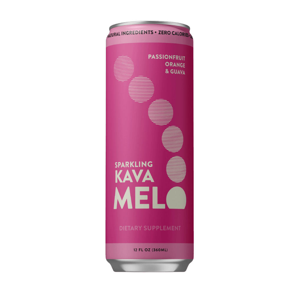 Melo Sparkling Kava – Passionfruit Orange Guava (12oz Cans) - Melo